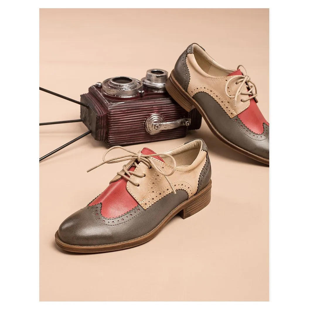 Chic Vintage Platform Lace-up Oxford Casual Shoes