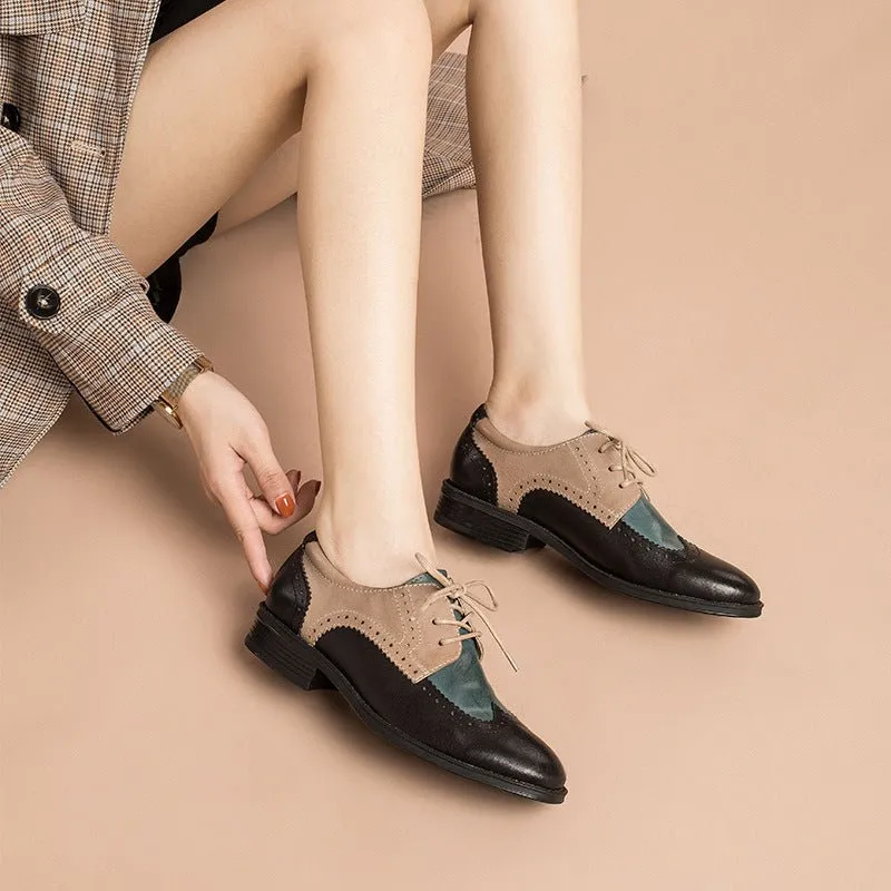 Chic Vintage Platform Lace-up Oxford Casual Shoes