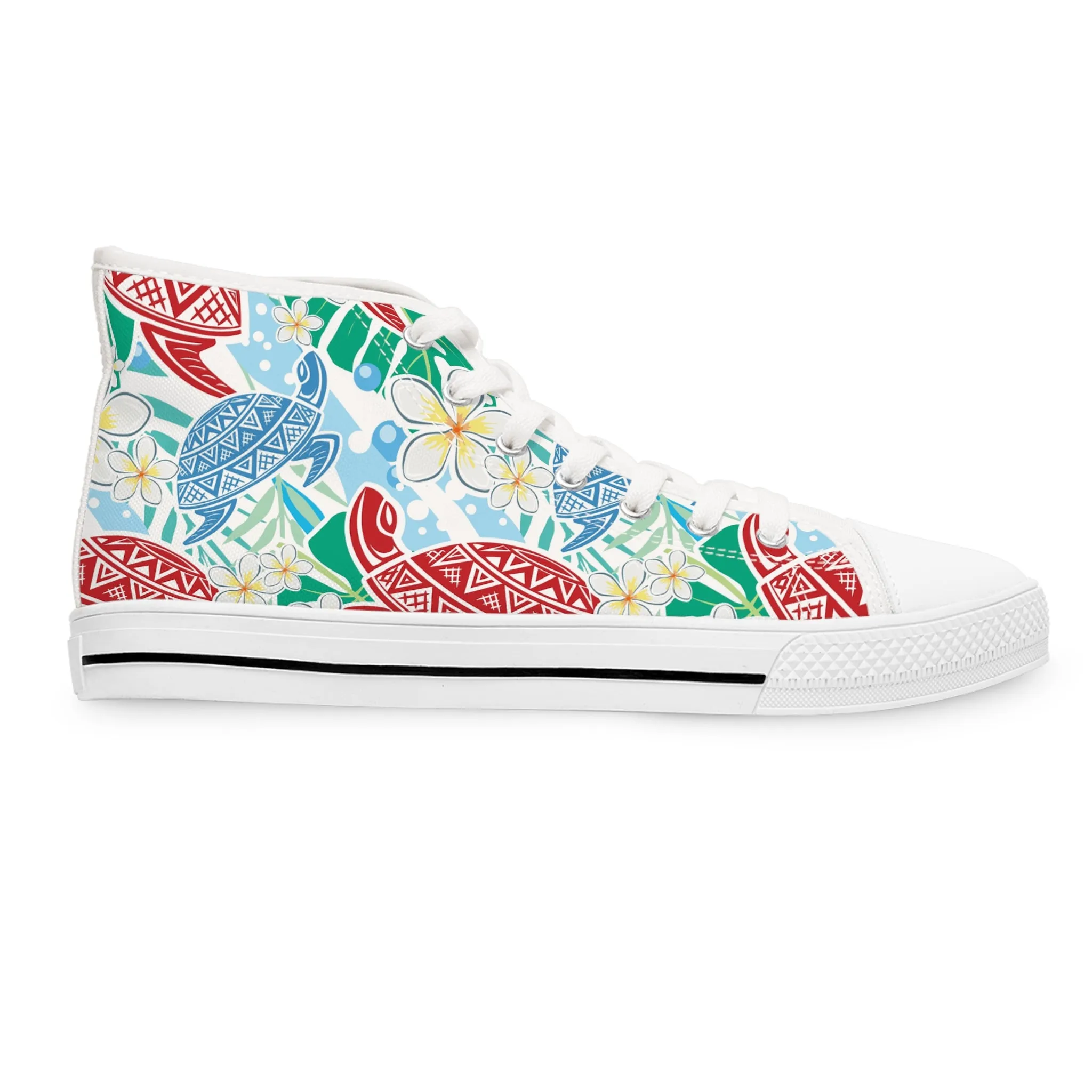 Colorful Beach Turtle Women's High Top Sneakers