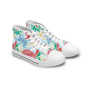 Colorful Beach Turtle Women's High Top Sneakers