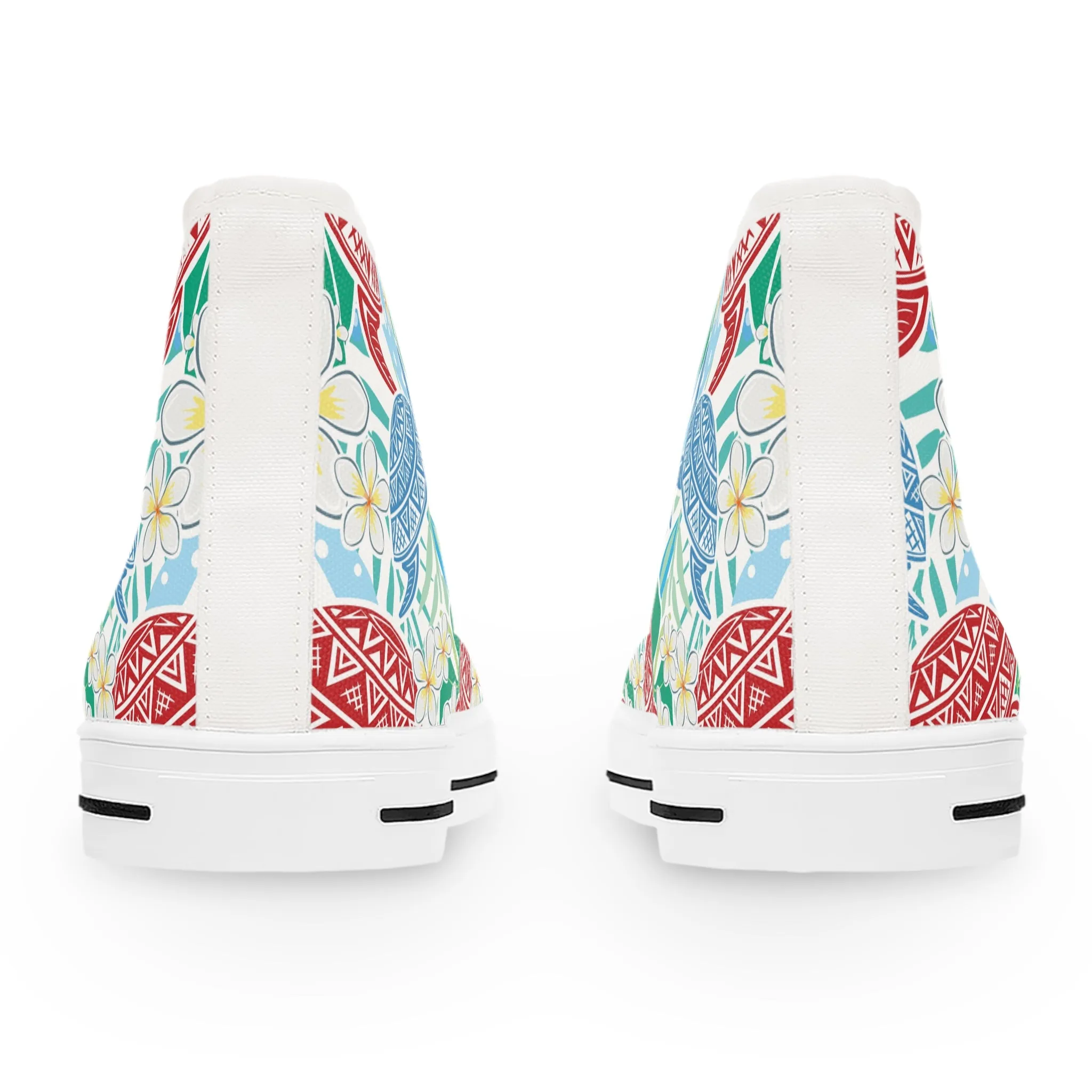 Colorful Beach Turtle Women's High Top Sneakers