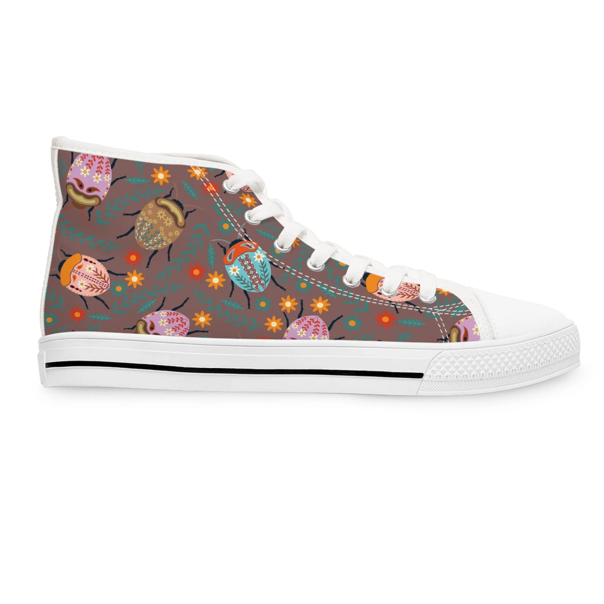 Colorful Beetles Women's High Top Sneakers