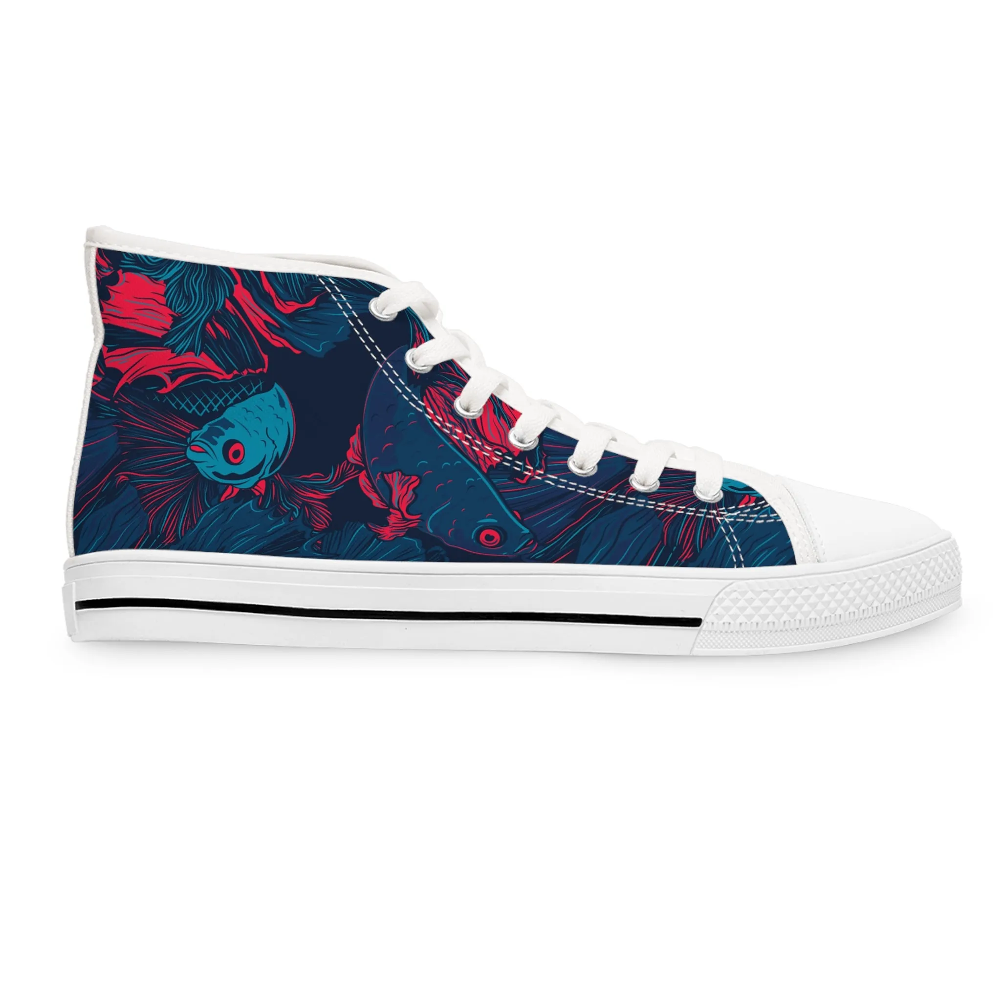 Colorful Betta Fish Women's High Top Sneakers