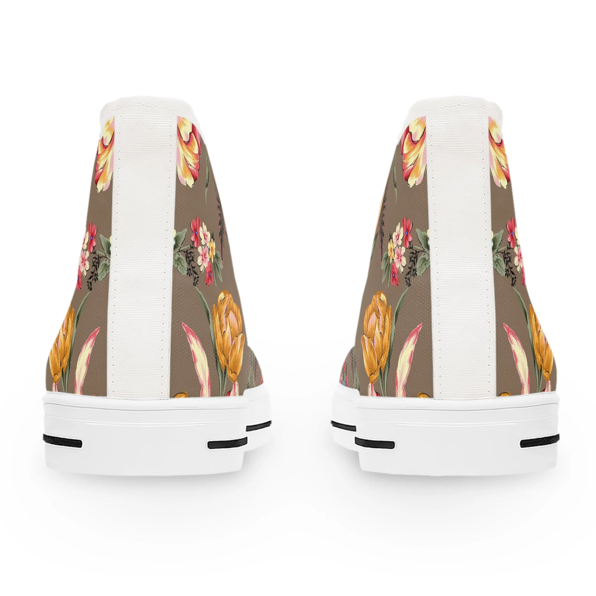 Colorful Botanical Rose Bouquet Women's High Top Sneakers