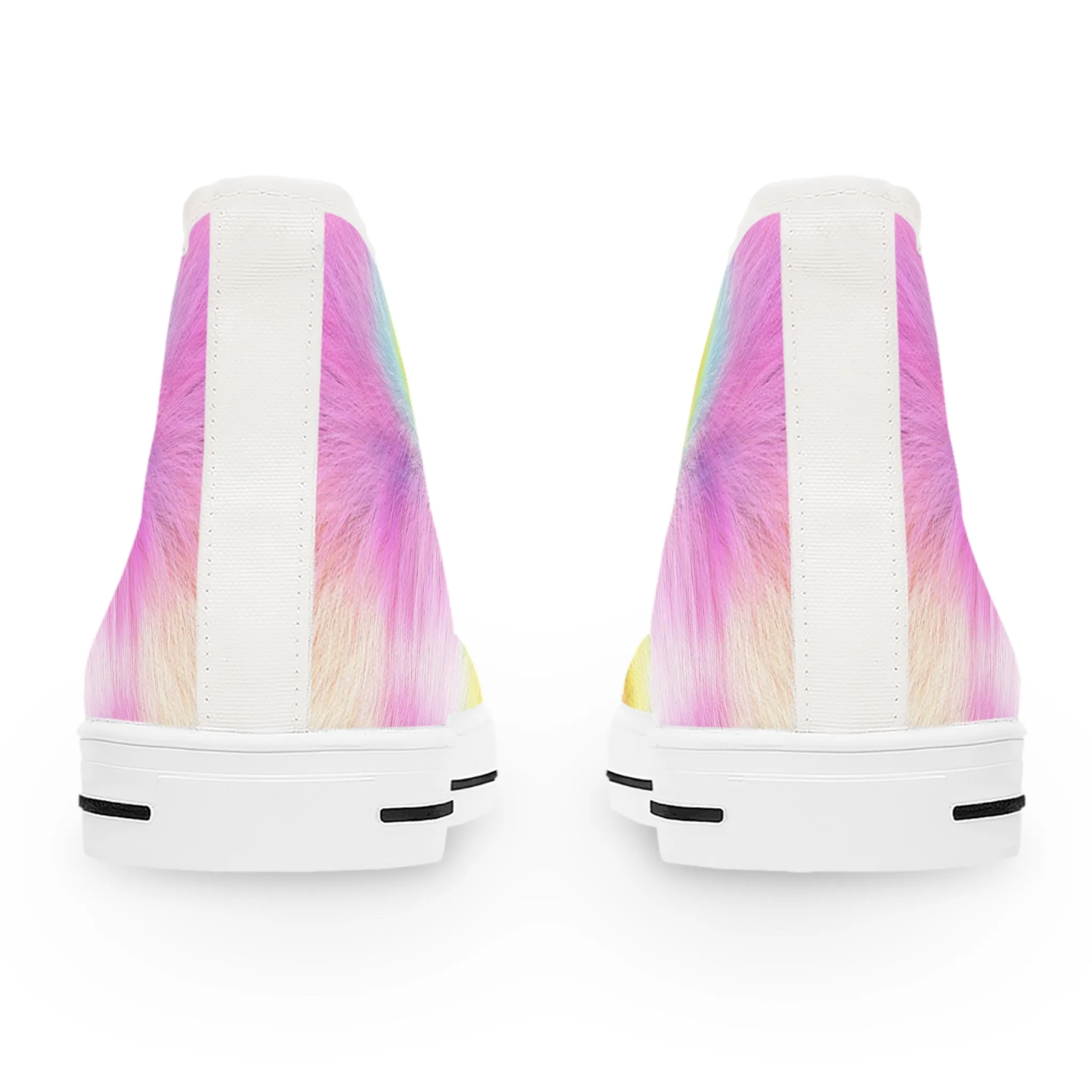 Colorful Faux Fur Women's High Top Sneakers