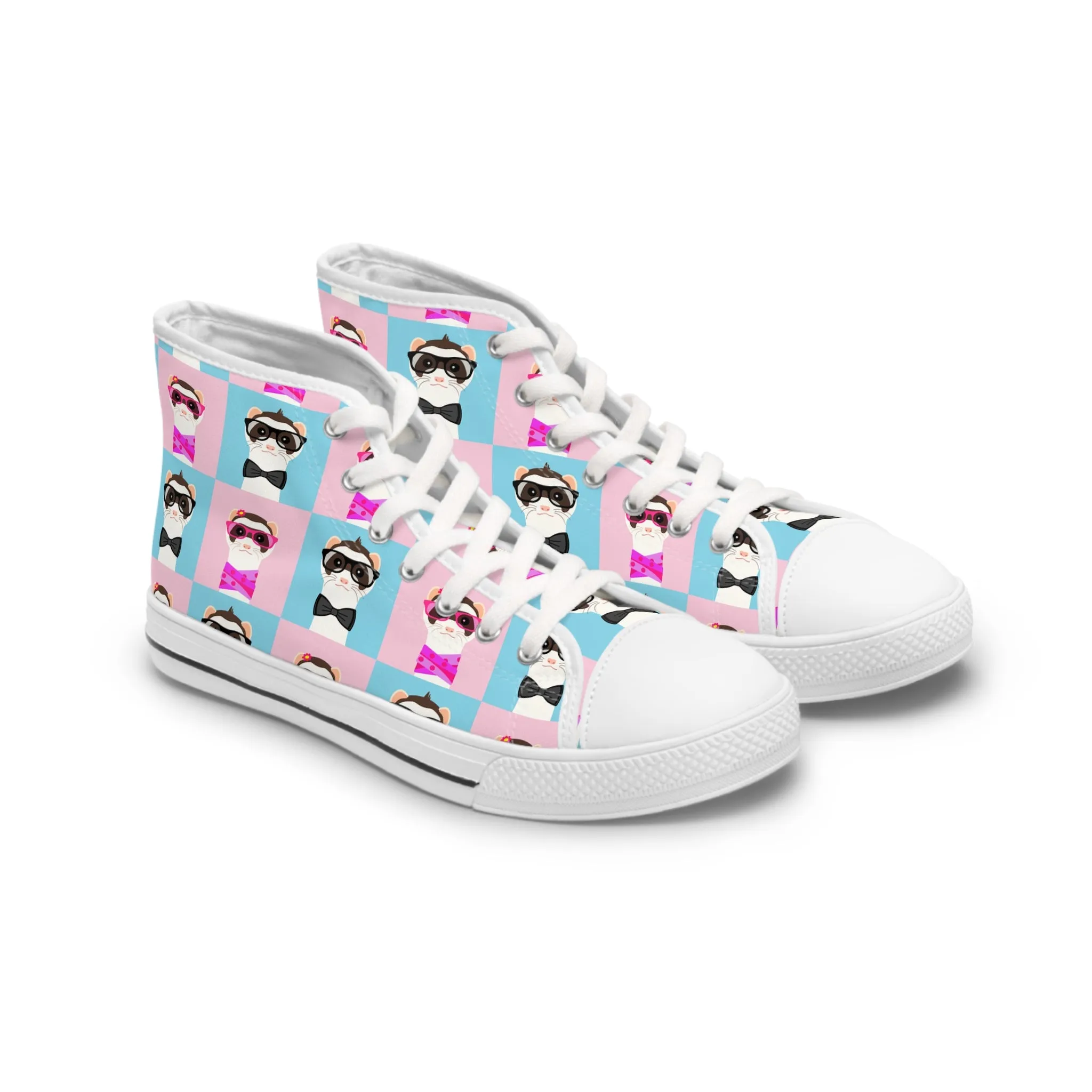 Colorful Ferrets Women's High Top Sneakers