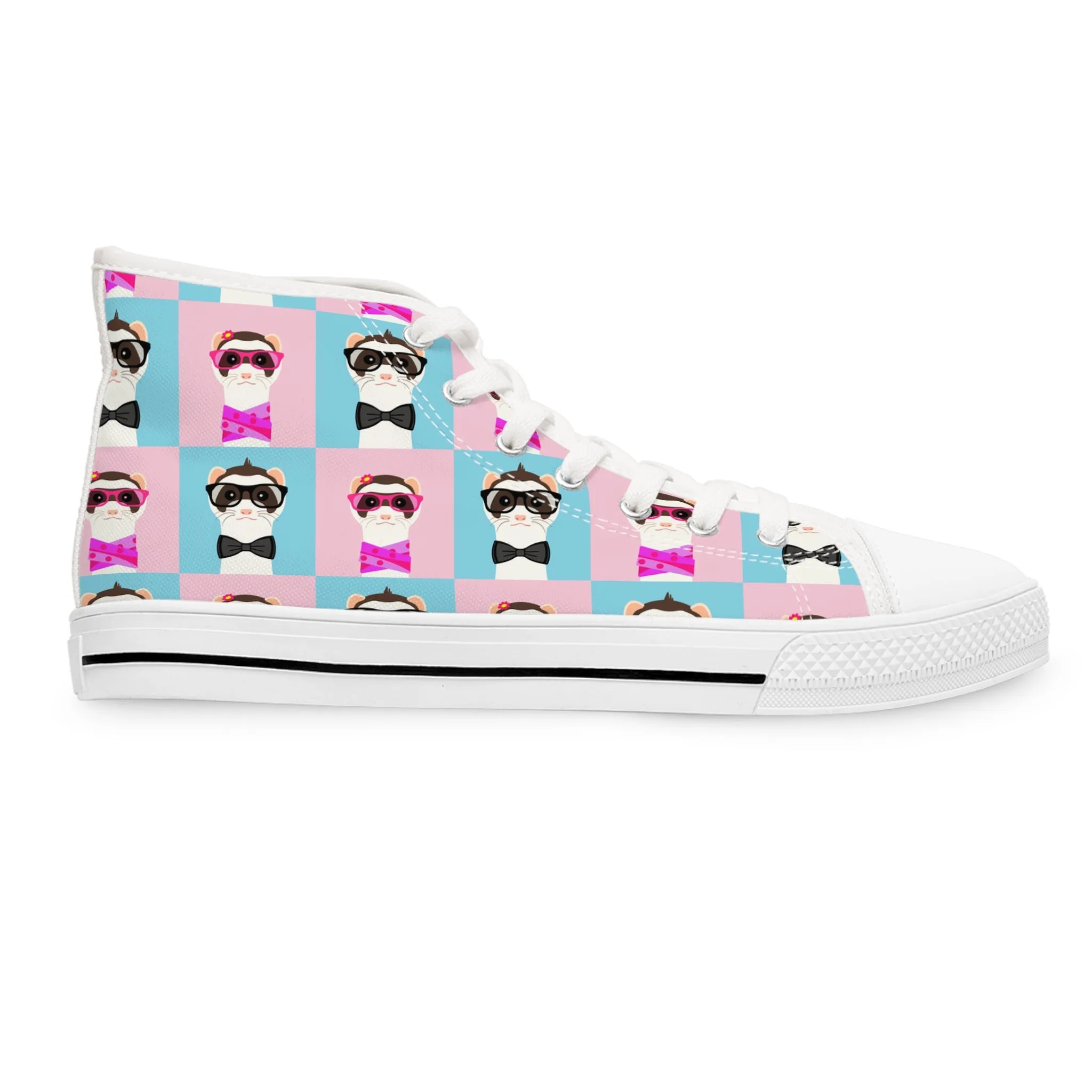 Colorful Ferrets Women's High Top Sneakers