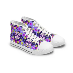 Colorful Mexican Day of the Dead Women's High Top Sneakers