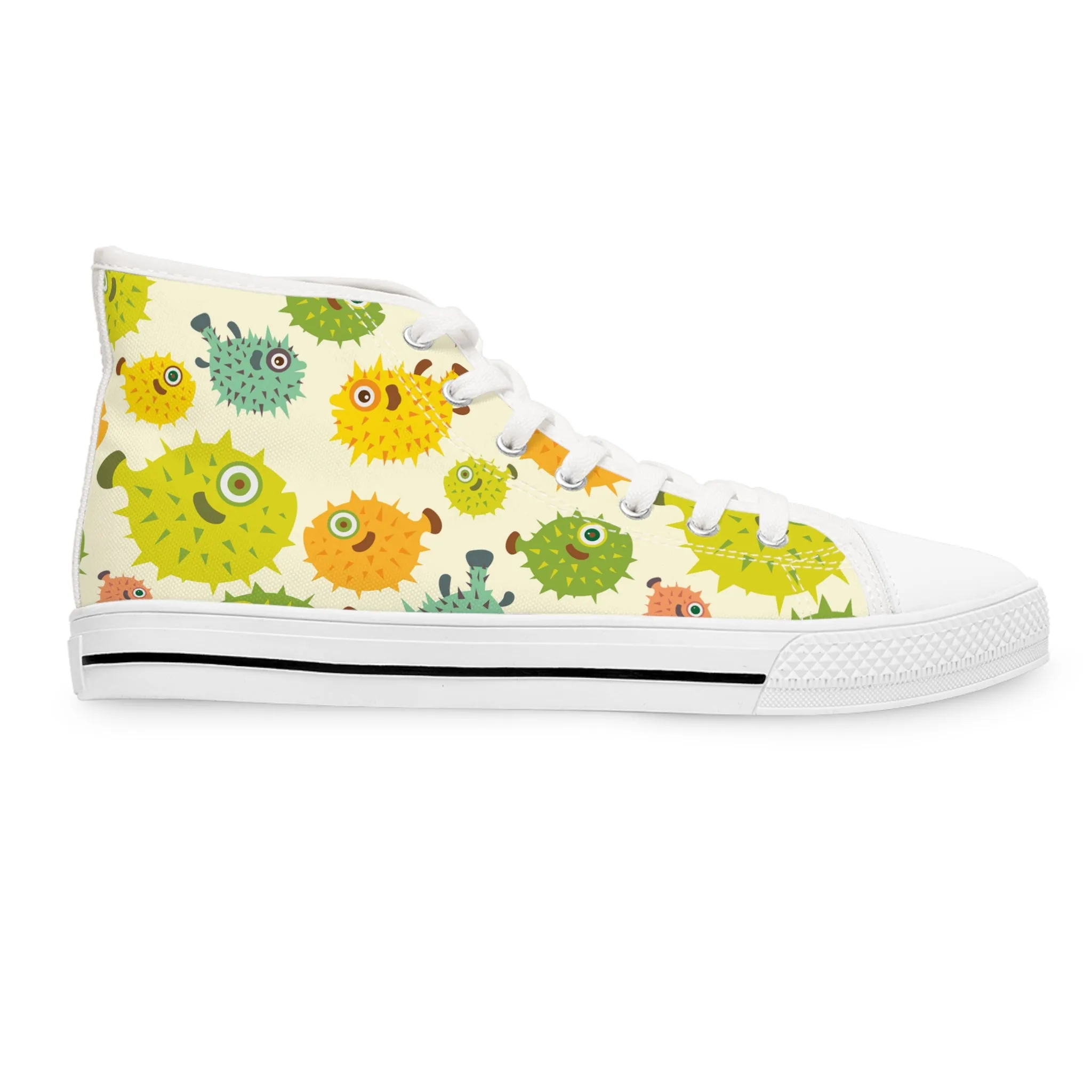 Colorful Pufferfish Women's High Top Sneakers