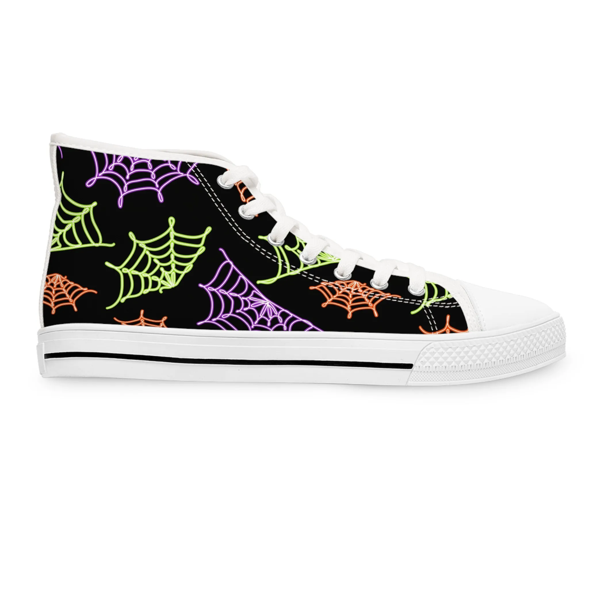 Colorful Spider Web Women's High Top Sneakers