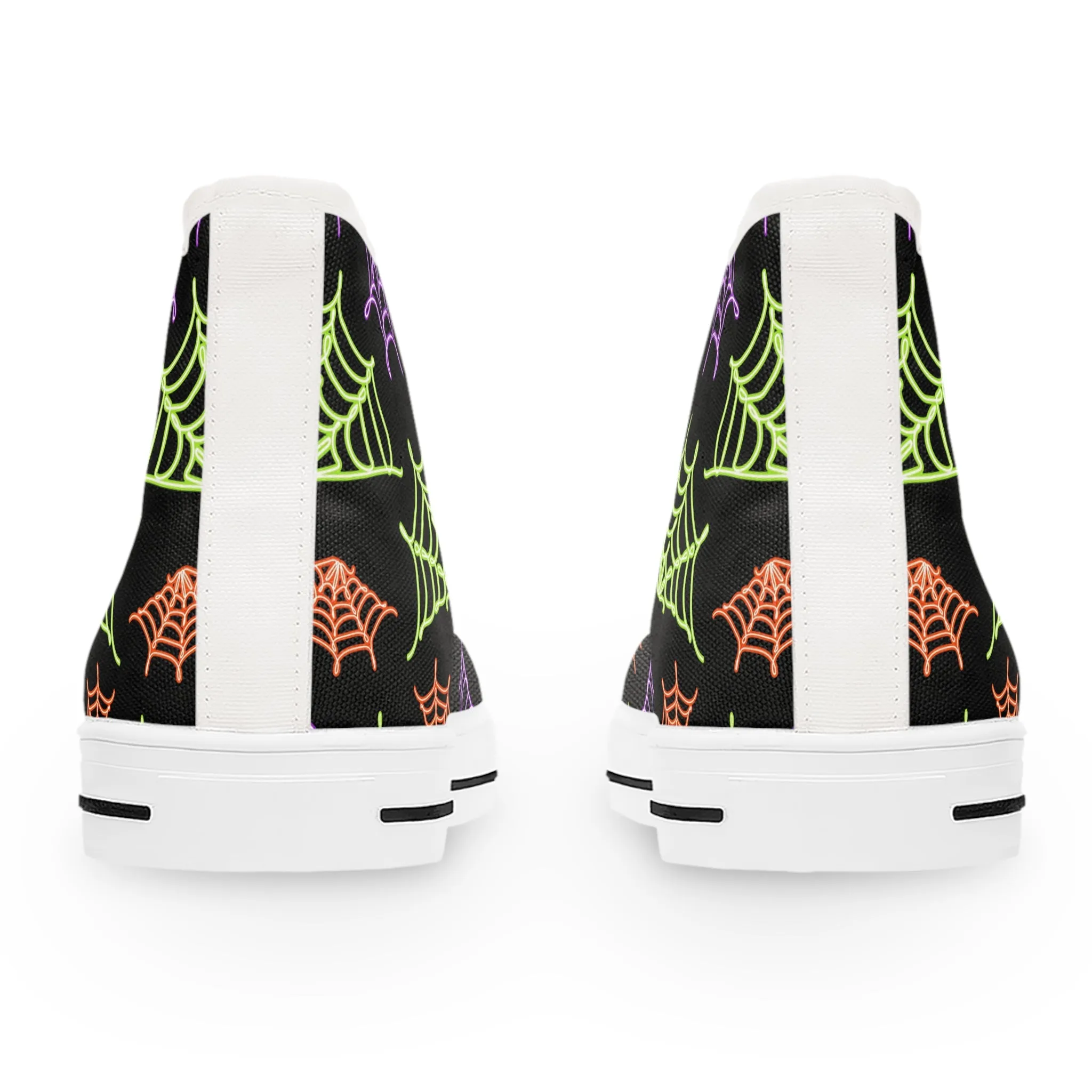 Colorful Spider Web Women's High Top Sneakers