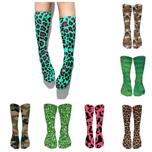 Cool Animal Skin 3D Printed Colorful Knee Socks