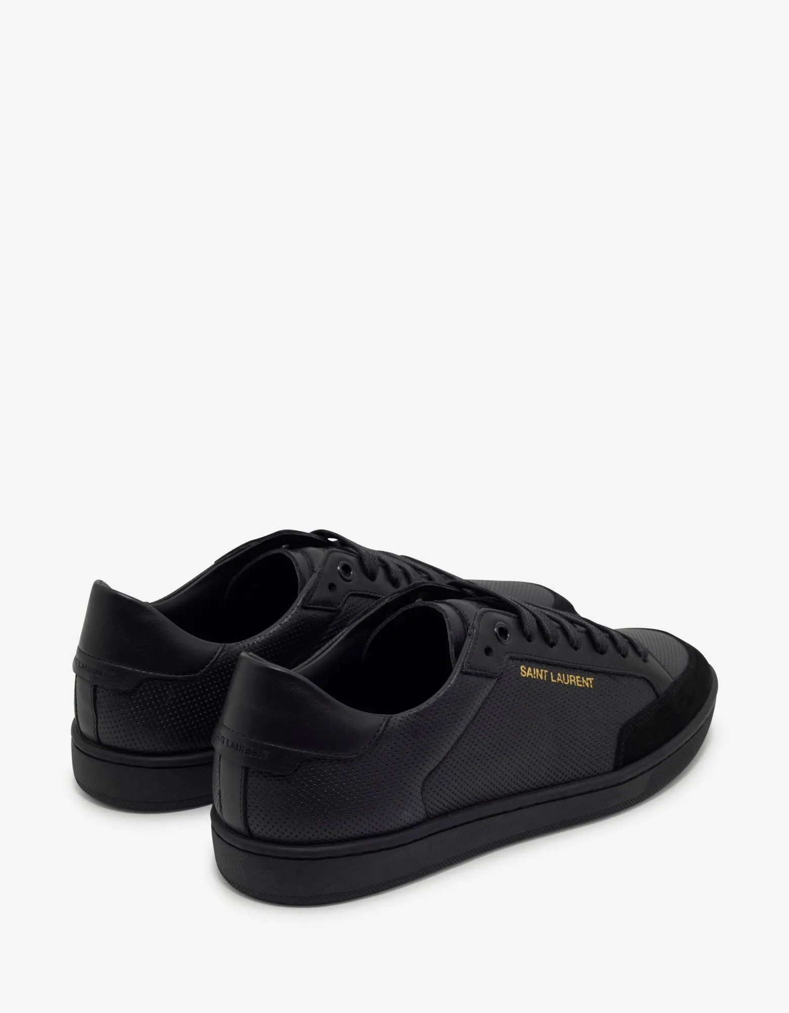 Court Classic SL/10 Black Perforated Leather Trainers -