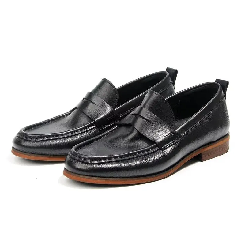 CrocLux Genuine Leather Crocodile Pattern Slip-On Loafers