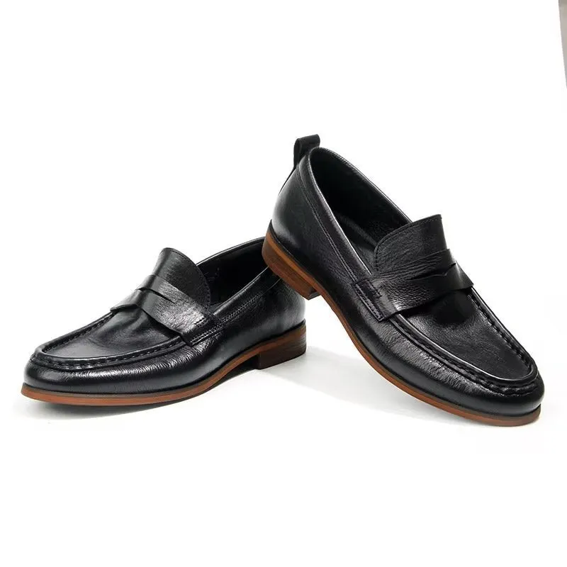 CrocLux Genuine Leather Crocodile Pattern Slip-On Loafers