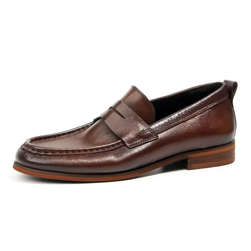 CrocLux Genuine Leather Crocodile Pattern Slip-On Loafers