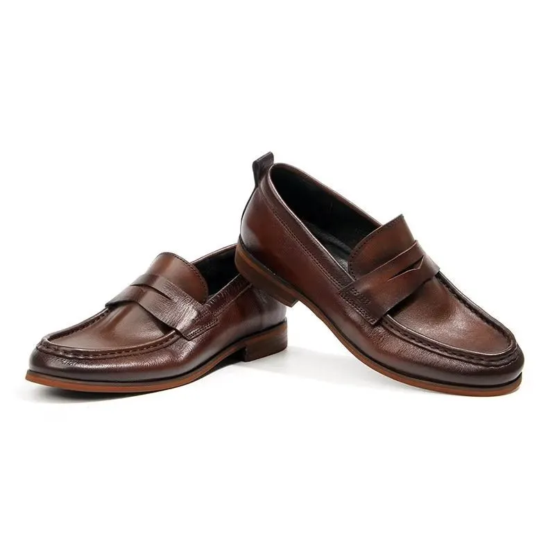 CrocLux Genuine Leather Crocodile Pattern Slip-On Loafers