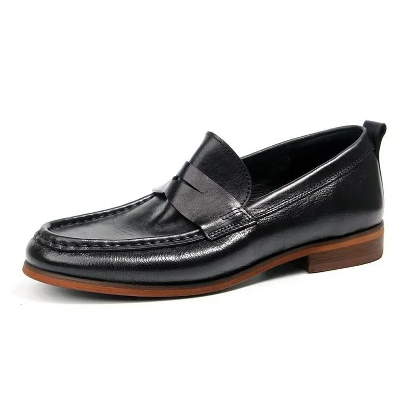 CrocLux Genuine Leather Crocodile Pattern Slip-On Loafers