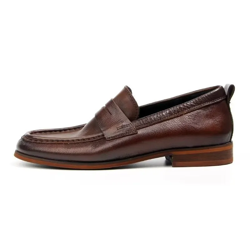 CrocLux Genuine Leather Crocodile Pattern Slip-On Loafers