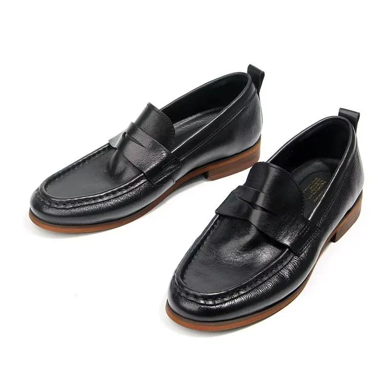 CrocLux Genuine Leather Crocodile Pattern Slip-On Loafers