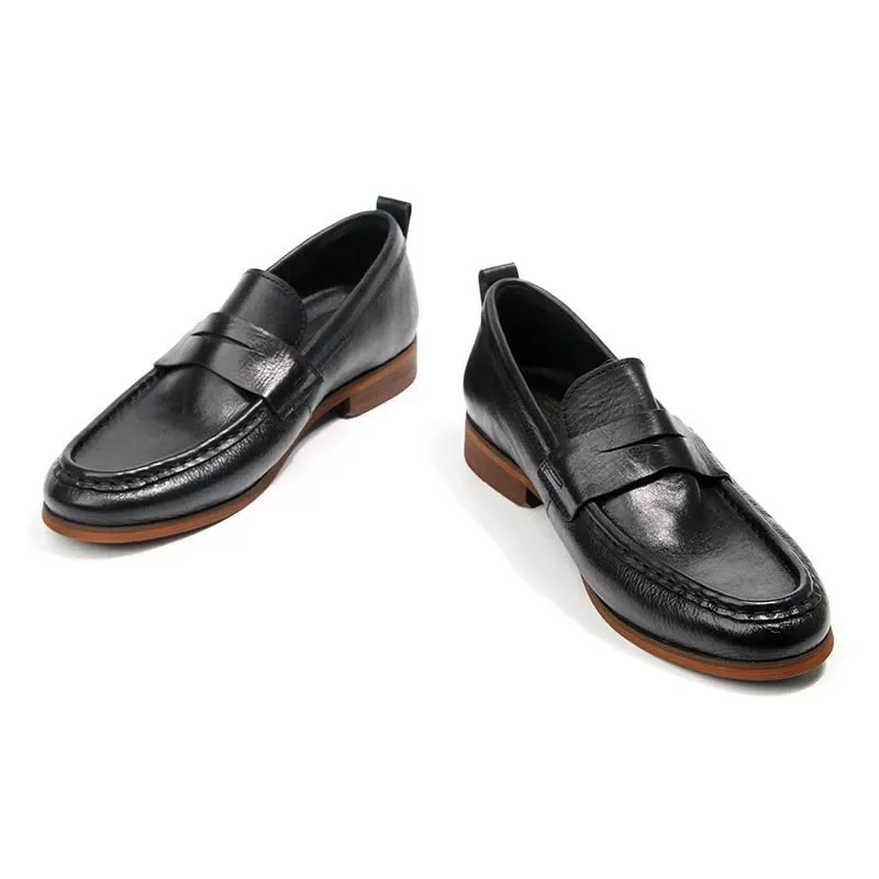 CrocLux Genuine Leather Crocodile Pattern Slip-On Loafers