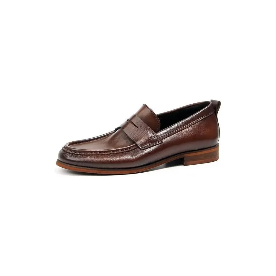 CrocLux Genuine Leather Crocodile Pattern Slip-On Loafers