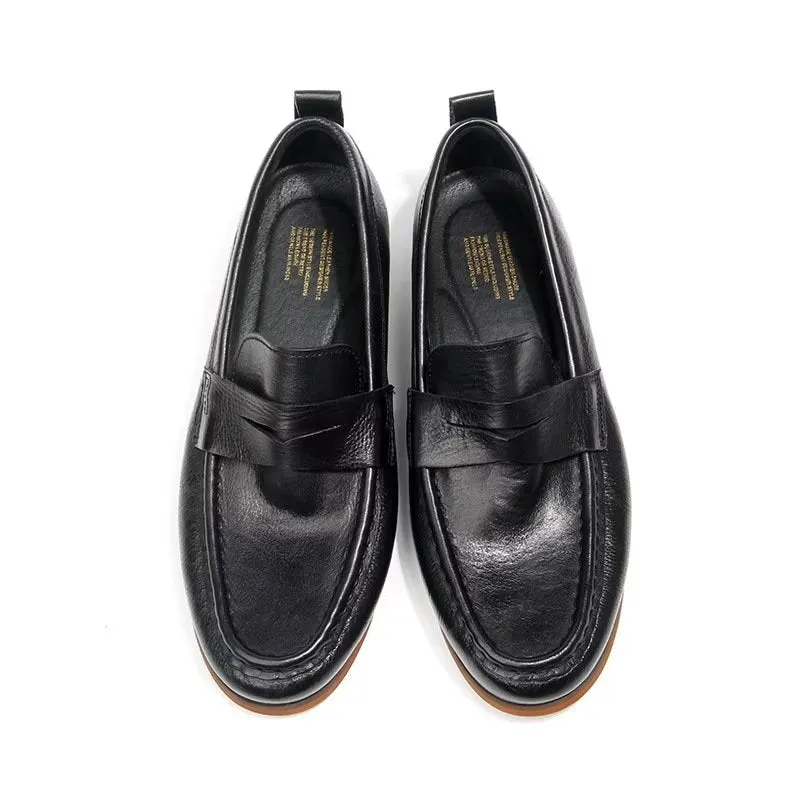 CrocLux Genuine Leather Crocodile Pattern Slip-On Loafers