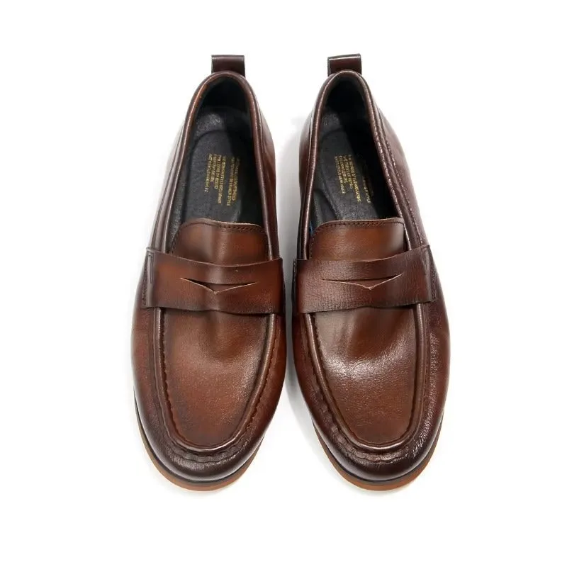 CrocLux Genuine Leather Crocodile Pattern Slip-On Loafers