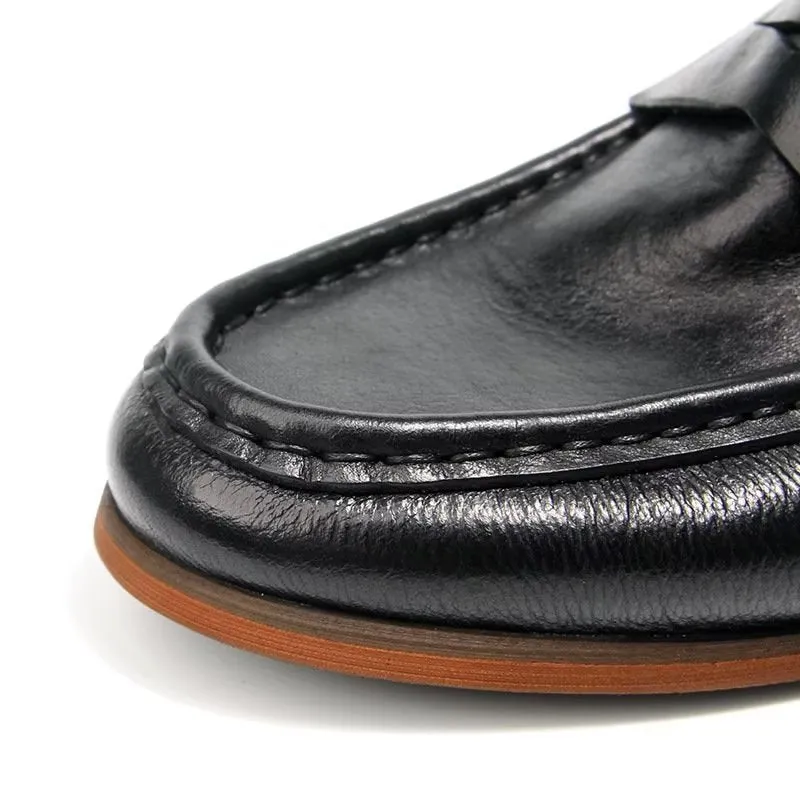 CrocLux Genuine Leather Crocodile Pattern Slip-On Loafers