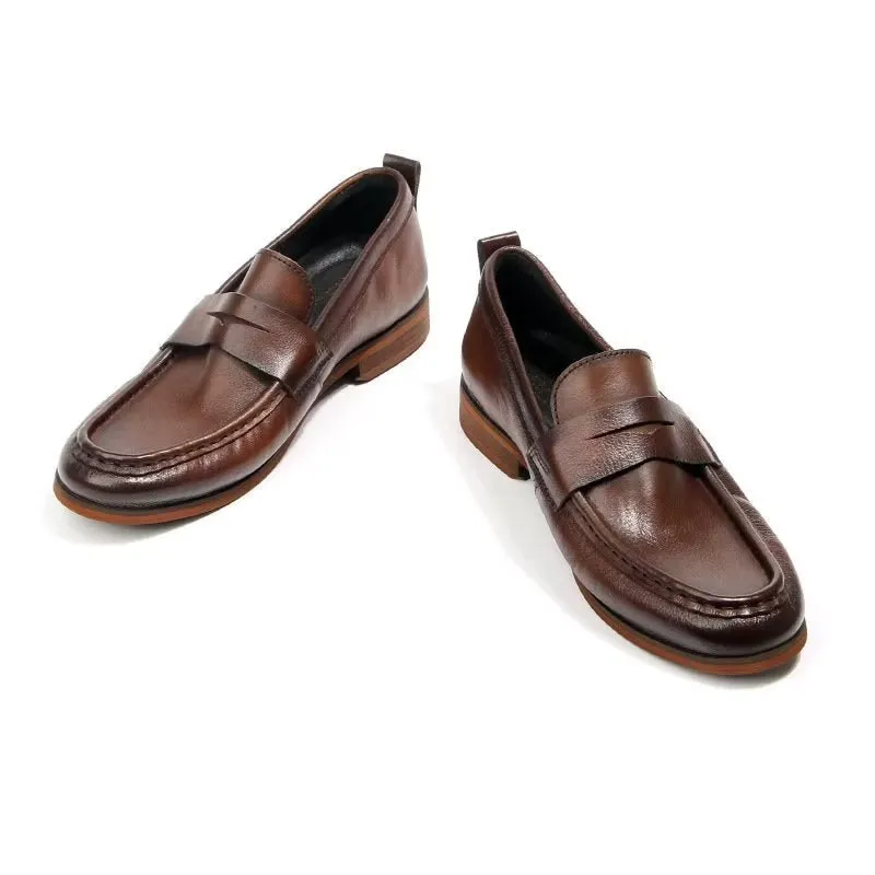 CrocLux Genuine Leather Crocodile Pattern Slip-On Loafers