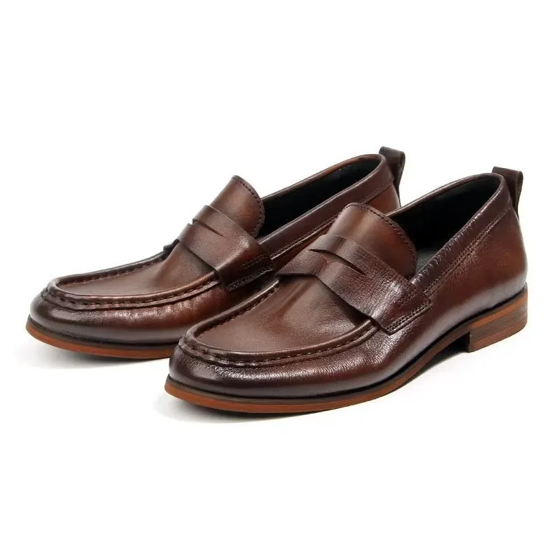 CrocLux Genuine Leather Crocodile Pattern Slip-On Loafers