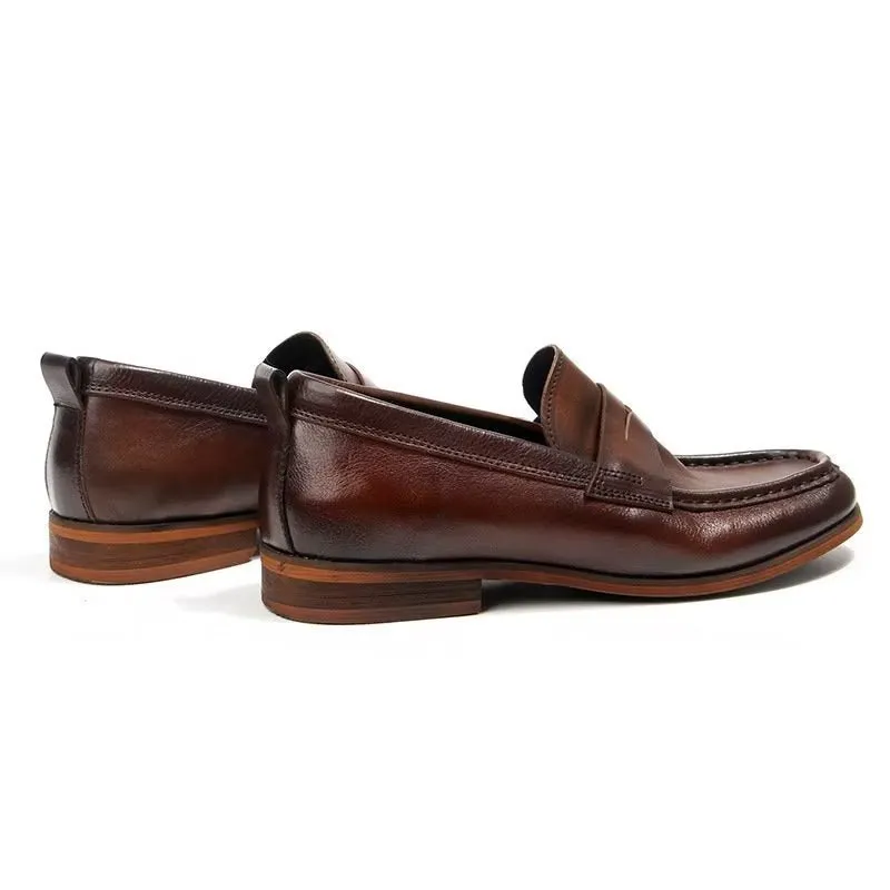 CrocLux Genuine Leather Crocodile Pattern Slip-On Loafers