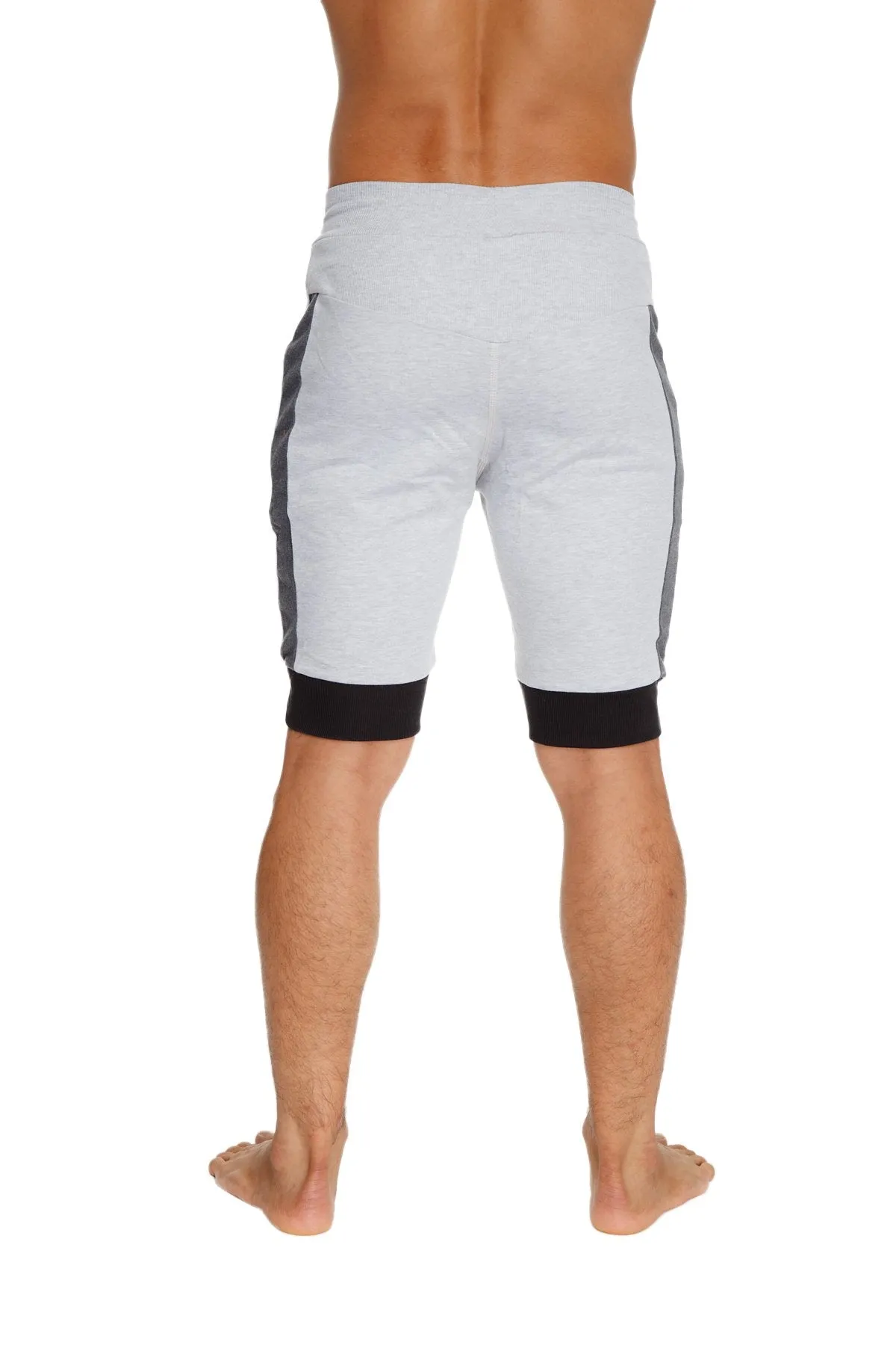 Cuffed Yoga Short (Grey w/Charcoal & Black)