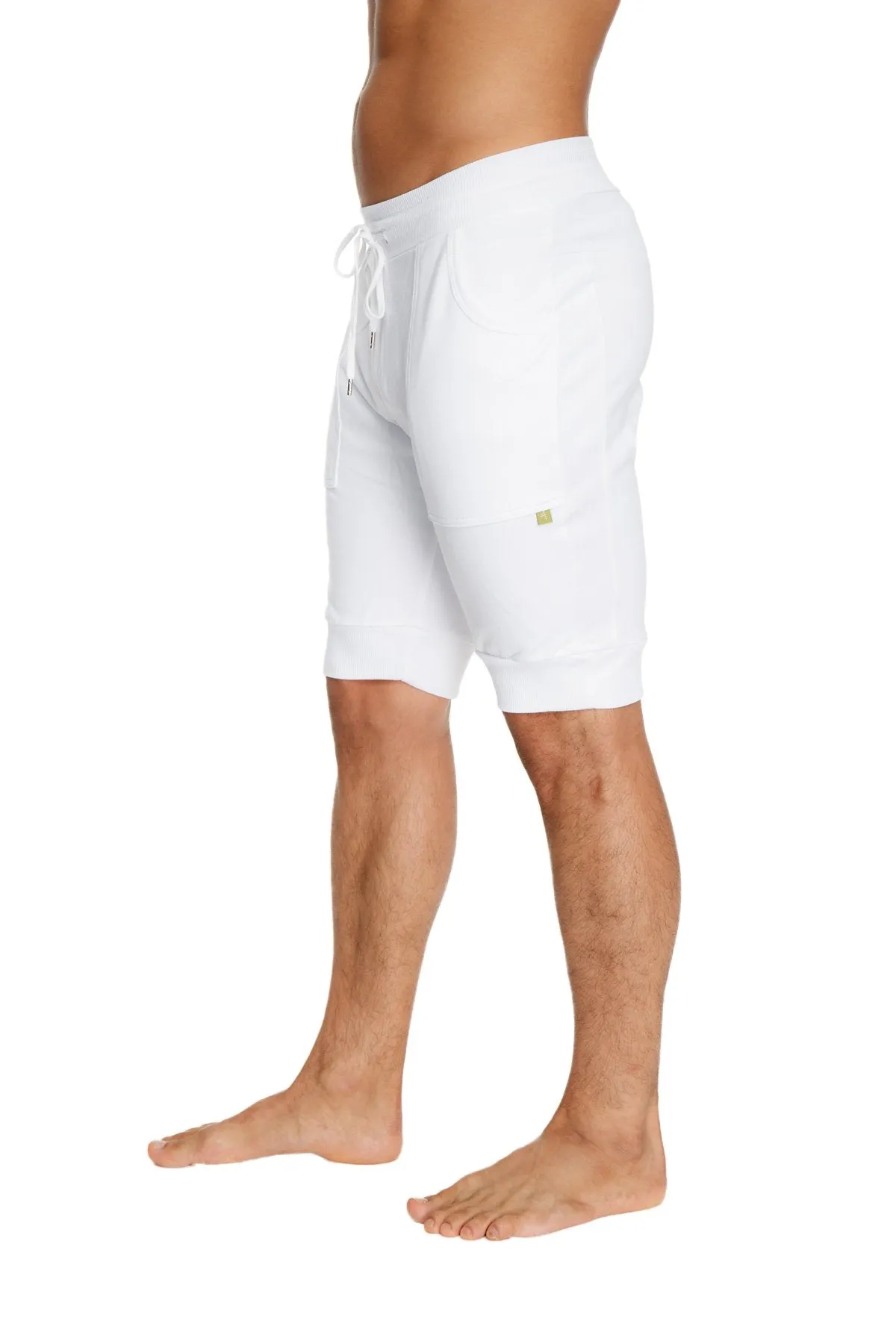 Cuffed Yoga Short (White)