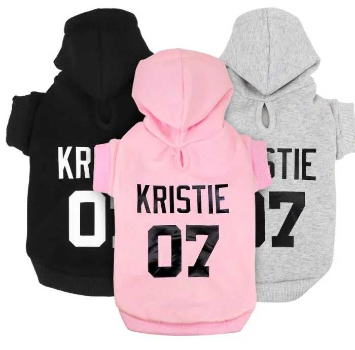 Custom Personalised Dog Puppy Pet Hoodie Clothes Name Sports Jersey XS-4XL - Your Own Text Logo Photo - Sweatshirt - Puppy Clothing Lover