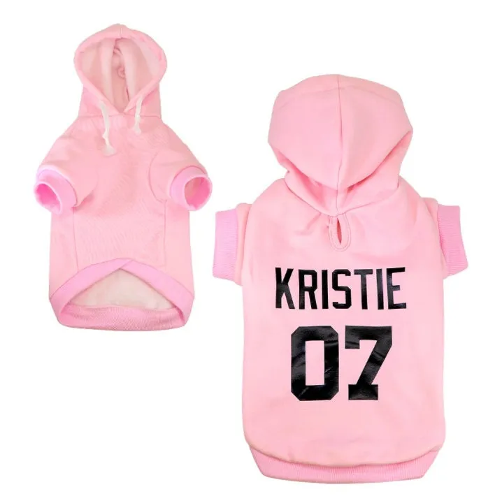 Custom Personalised Dog Puppy Pet Hoodie Clothes Name Sports Jersey XS-4XL - Your Own Text Logo Photo - Sweatshirt - Puppy Clothing Lover