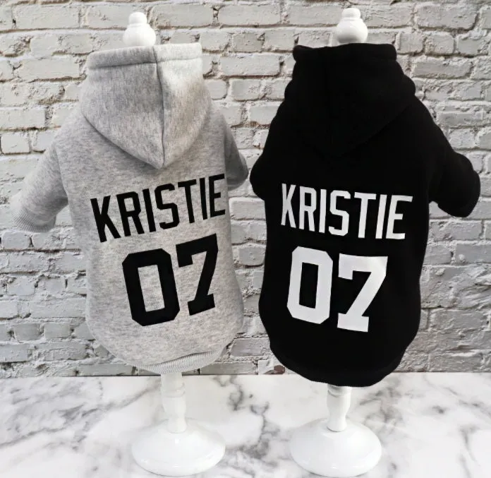 Custom Personalised Dog Puppy Pet Hoodie Clothes Name Sports Jersey XS-4XL - Your Own Text Logo Photo - Sweatshirt - Puppy Clothing Lover