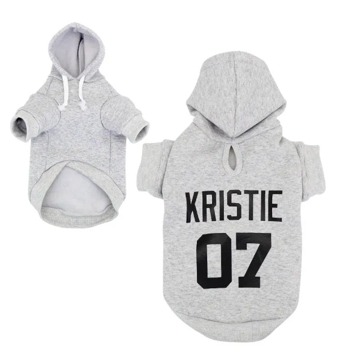 Custom Personalised Dog Puppy Pet Hoodie Clothes Name Sports Jersey XS-4XL - Your Own Text Logo Photo - Sweatshirt - Puppy Clothing Lover