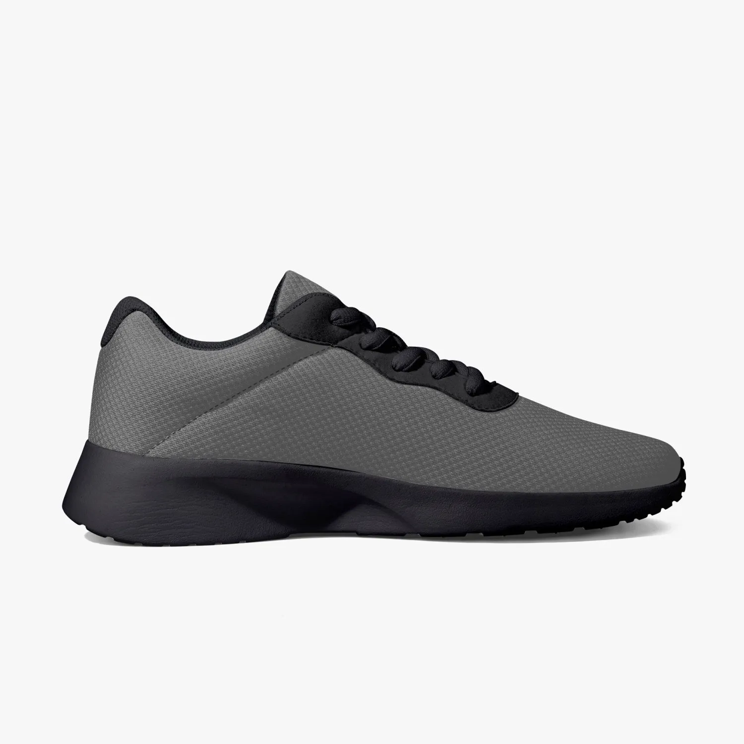 Dark Grey Unisex Low Tops, Soft Grey Best Lifestyle Unisex Casual Designer Mesh Running Shoes With Black Soles