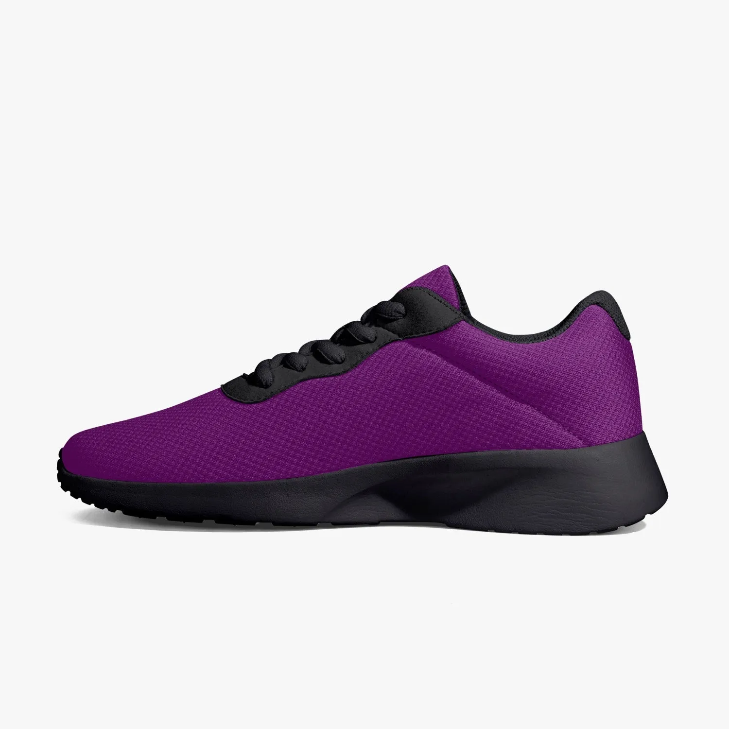 Dark Purple Unisex Sneakers, Soft Solid Purple Color Best Lifestyle Unisex Casual Designer Mesh Running Shoes With Black Soles