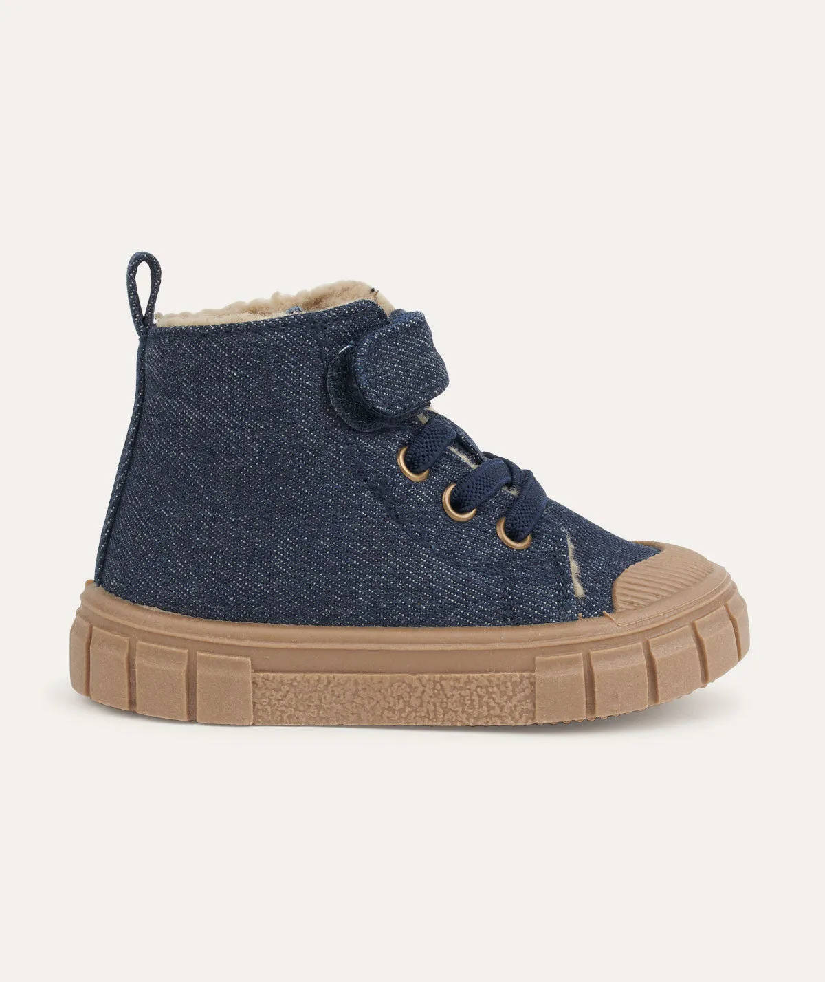 Denim High Top Trainers - Blue