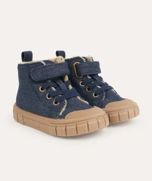 Denim High Top Trainers - Blue