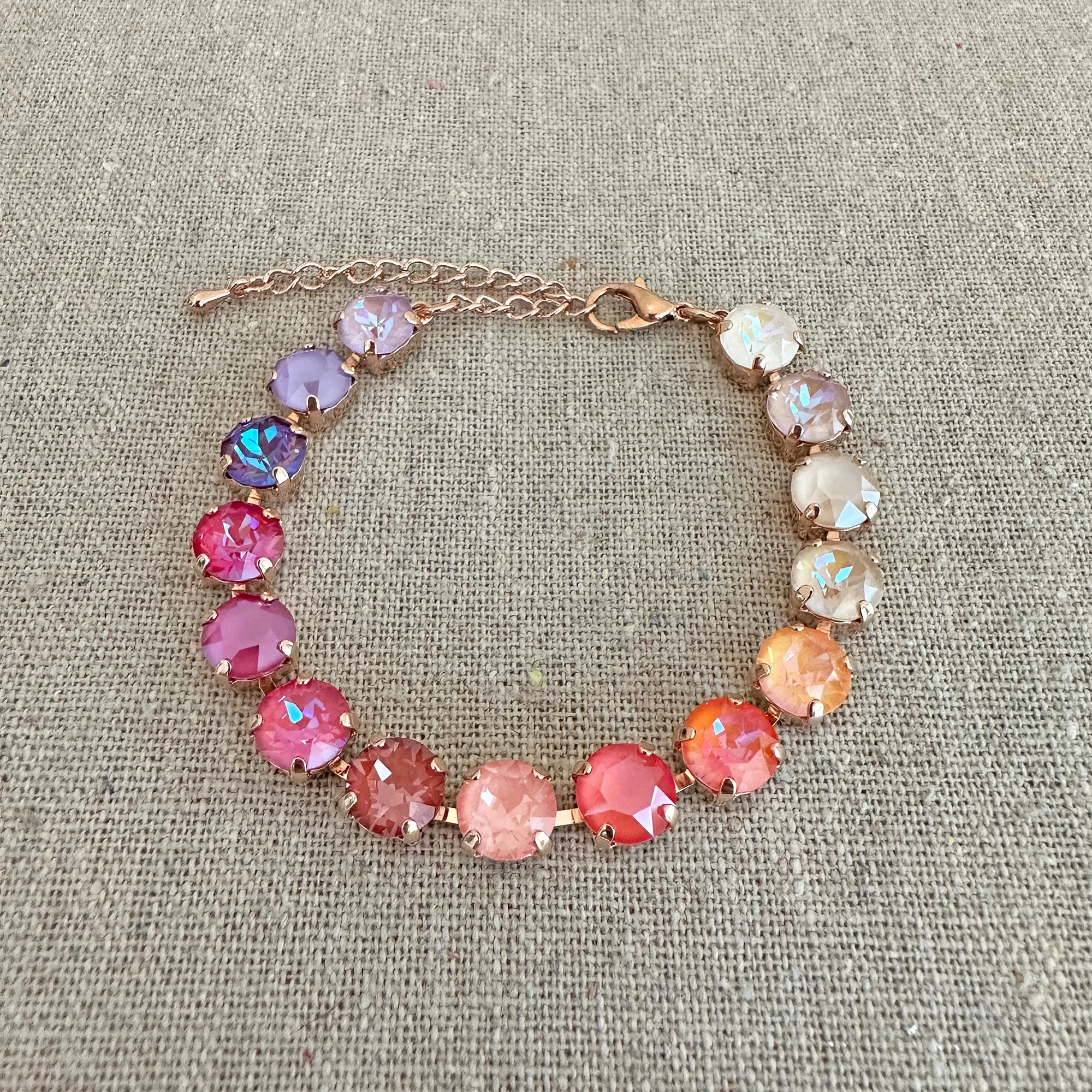 Diamante Adjustable Tennis Bracelet • 8mm • Warm Ombre