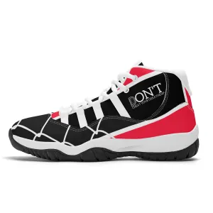 DONT D4X White Logo ,Red ,White Stripes & Black  High Top Air Retro Sneakers - White