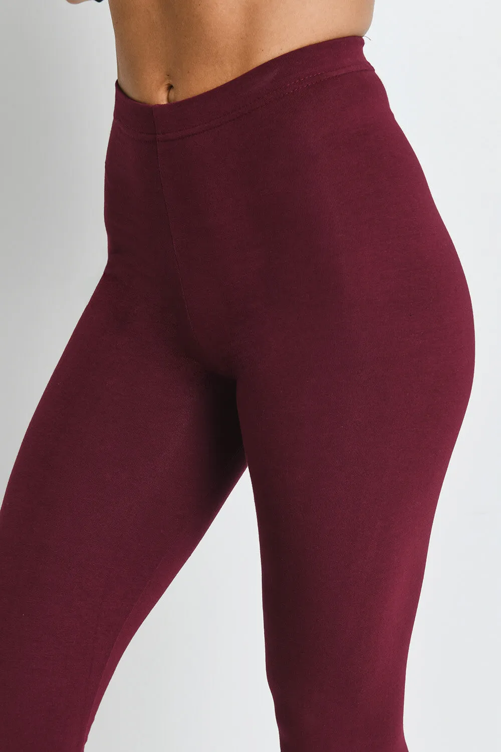 Everyday Cropped Leggings - Burgundy