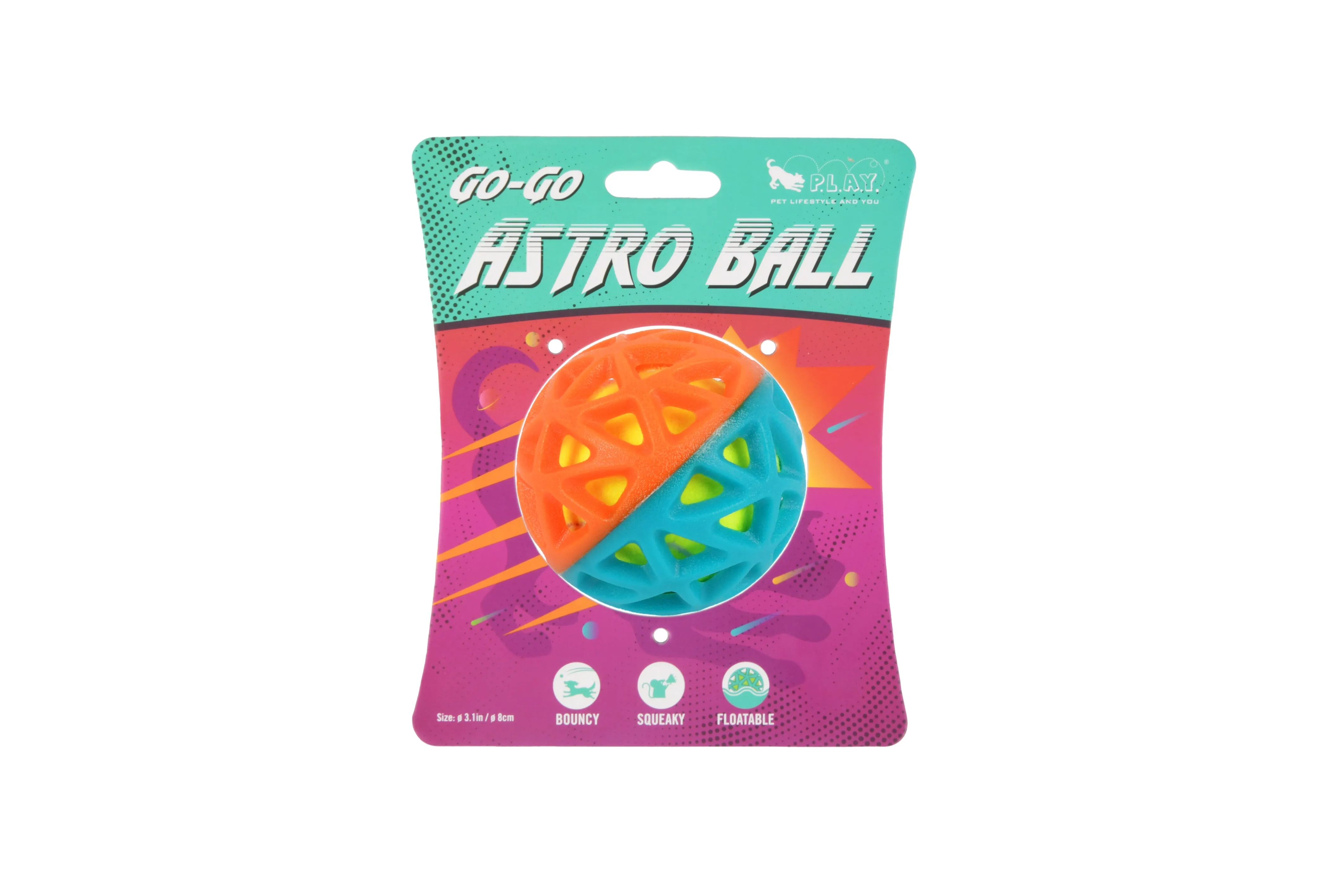 Fetch Bouncy Squeaky Dog toy, Go-Go Astro Ball