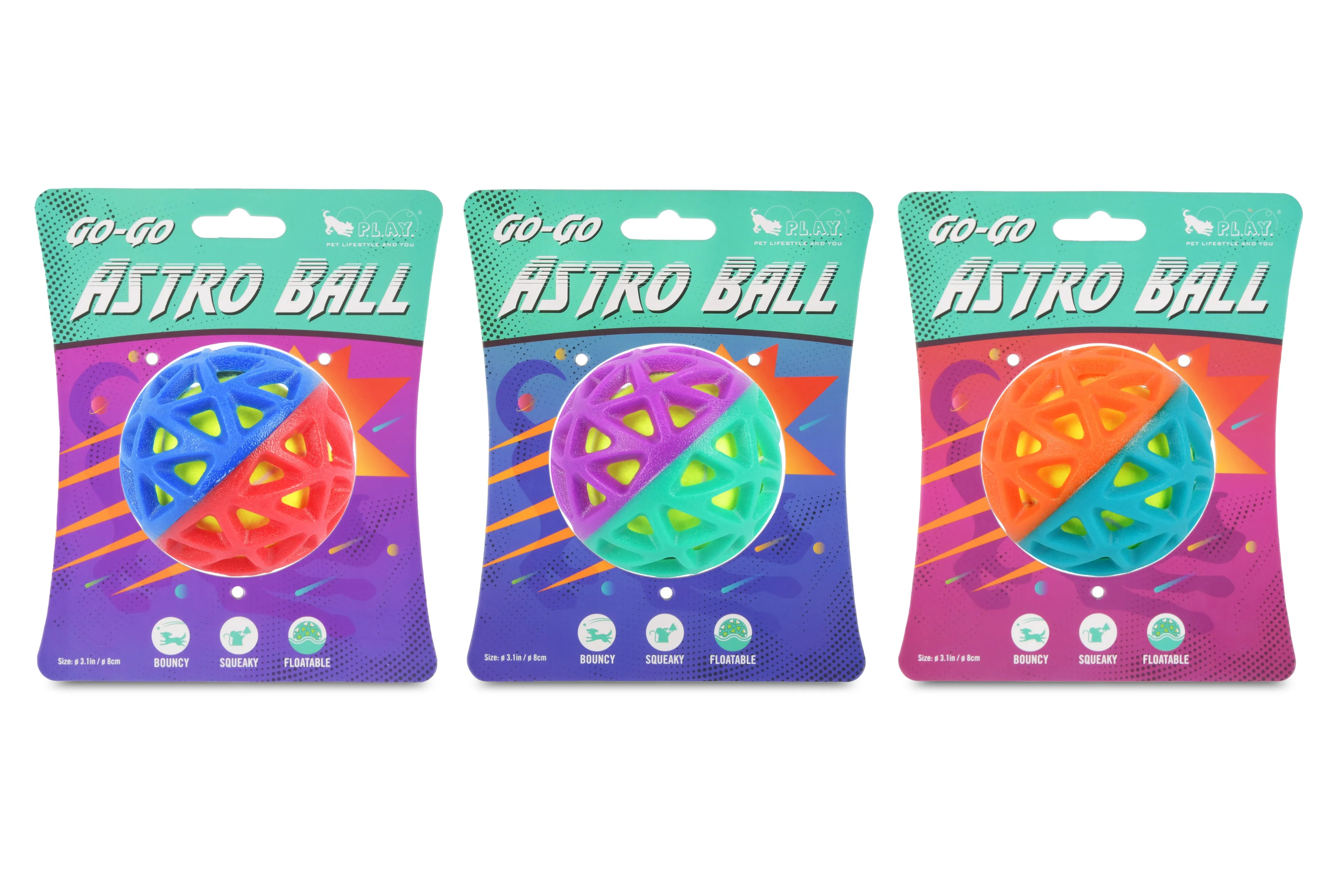 Fetch Bouncy Squeaky Dog toy, Go-Go Astro Ball