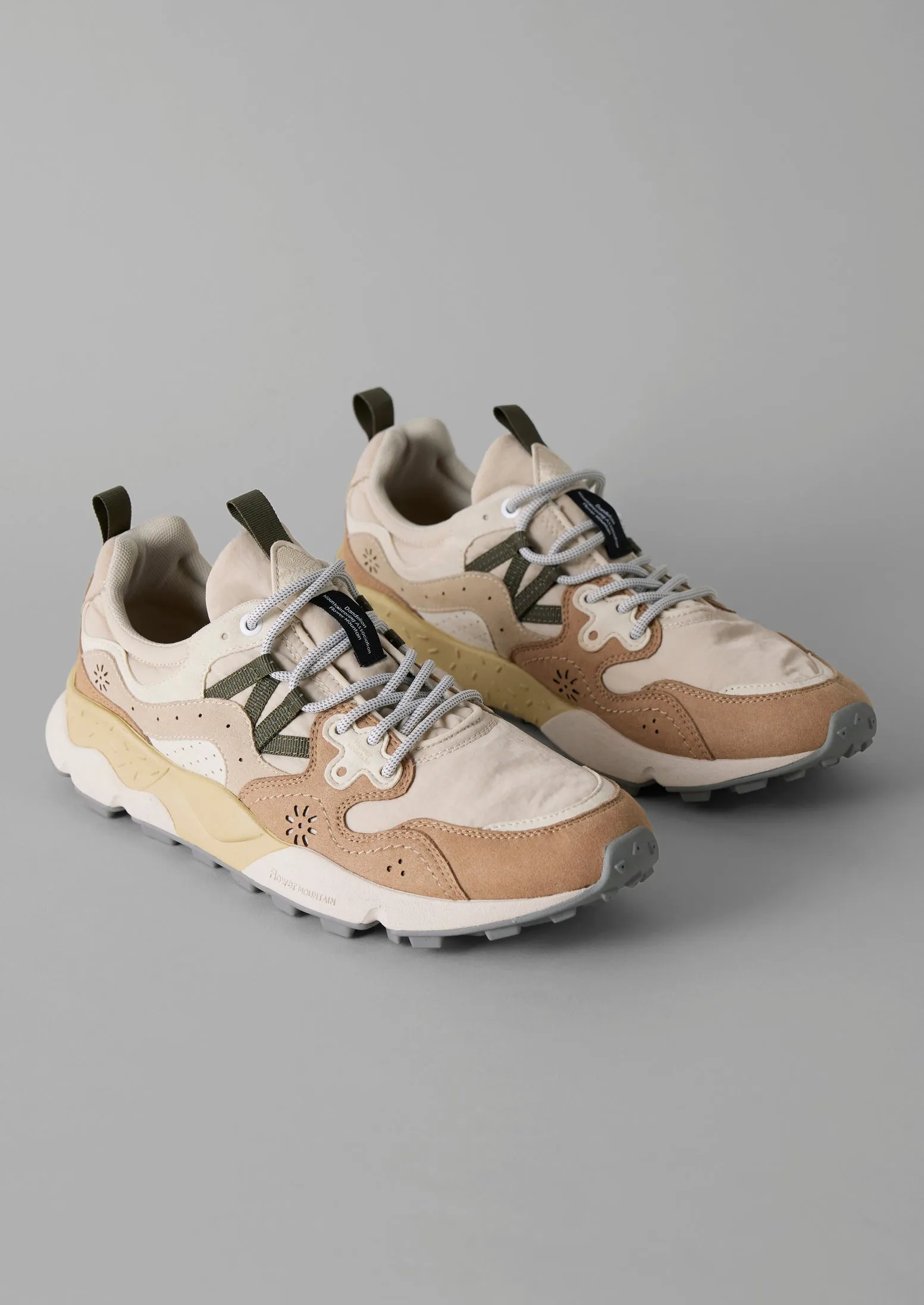 Flower Mountain Yamano Kaiso Panelled Sneakers | Ecru/Beige