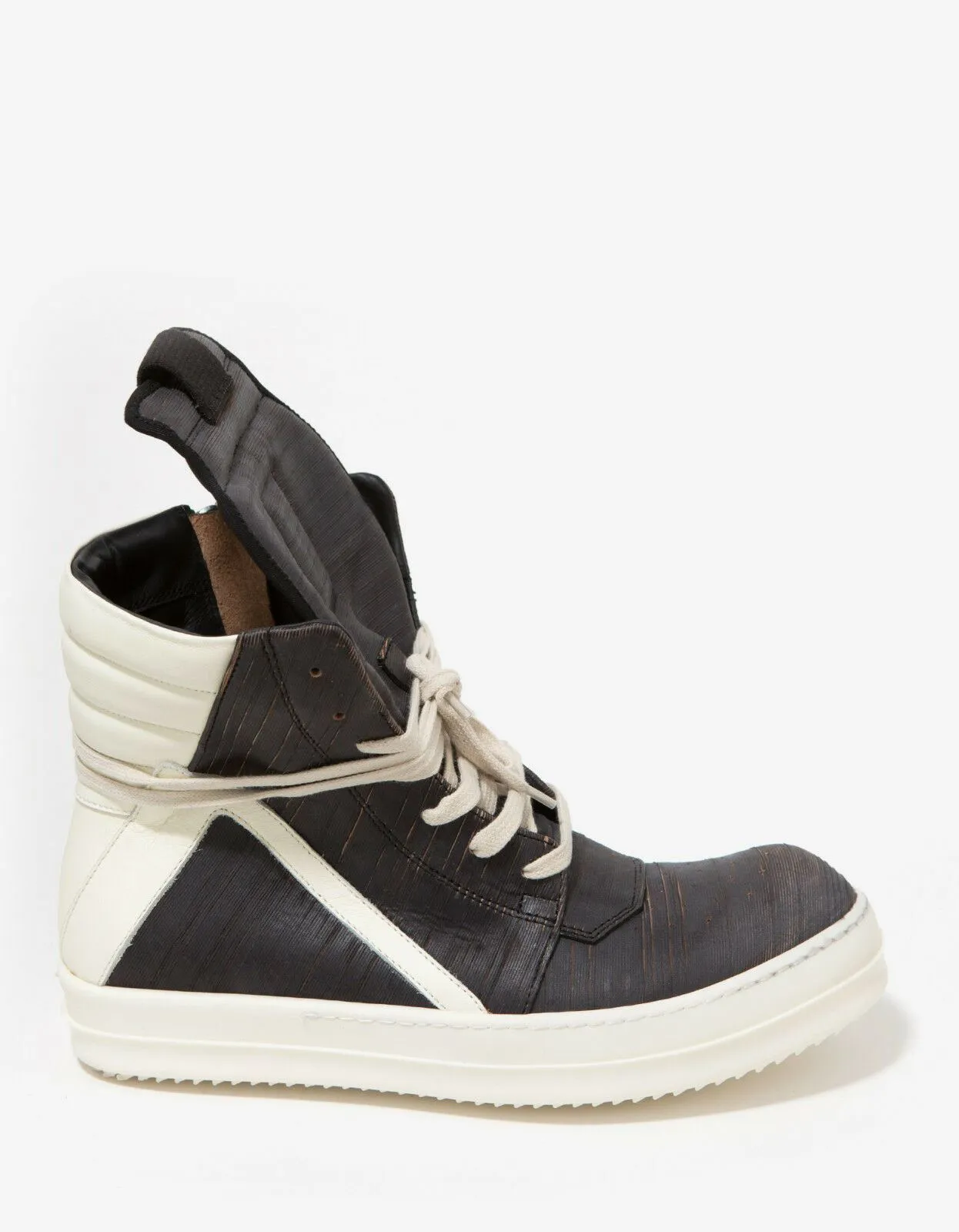 Geobasket Laser-Cut Leather High Top Trainers