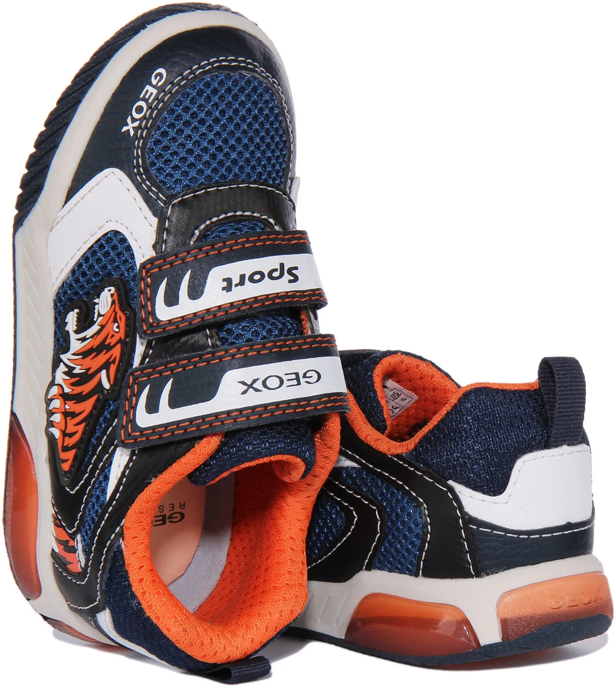 Geox J Inek B. A In Navy Red For Infants